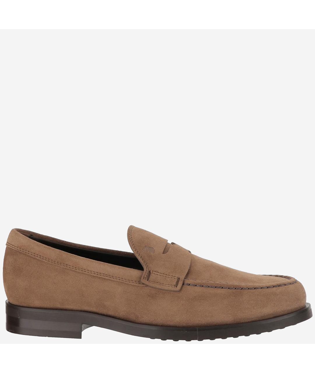 TOD'S Бежевые кожаные лоферы, фото 6