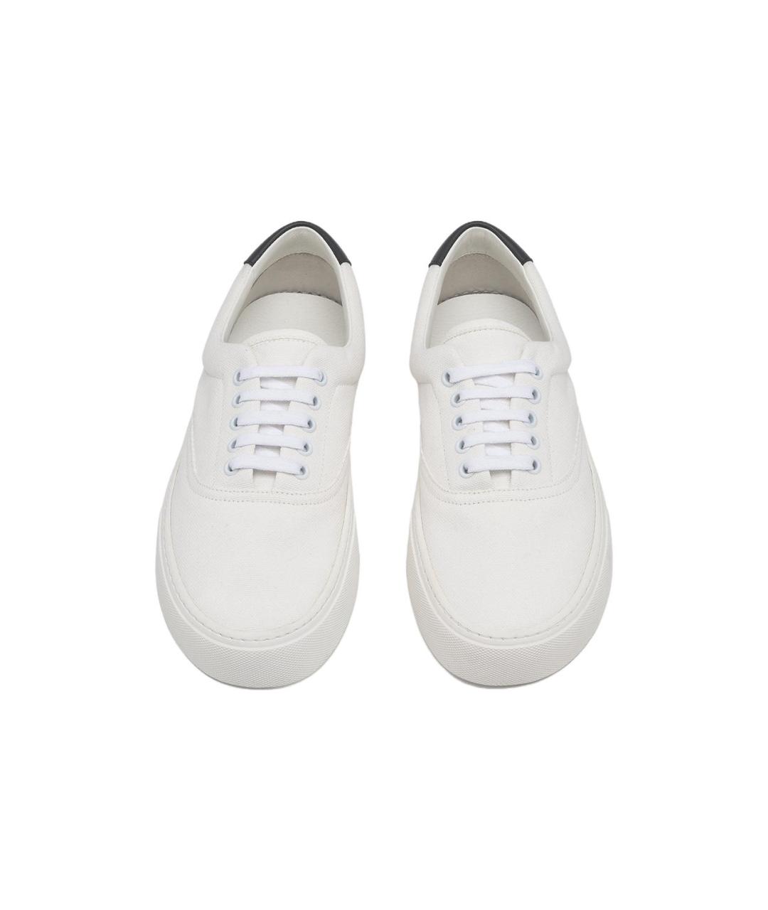 SAINT LAURENT Белые текстильные низкие кроссовки / кеды, фото 3