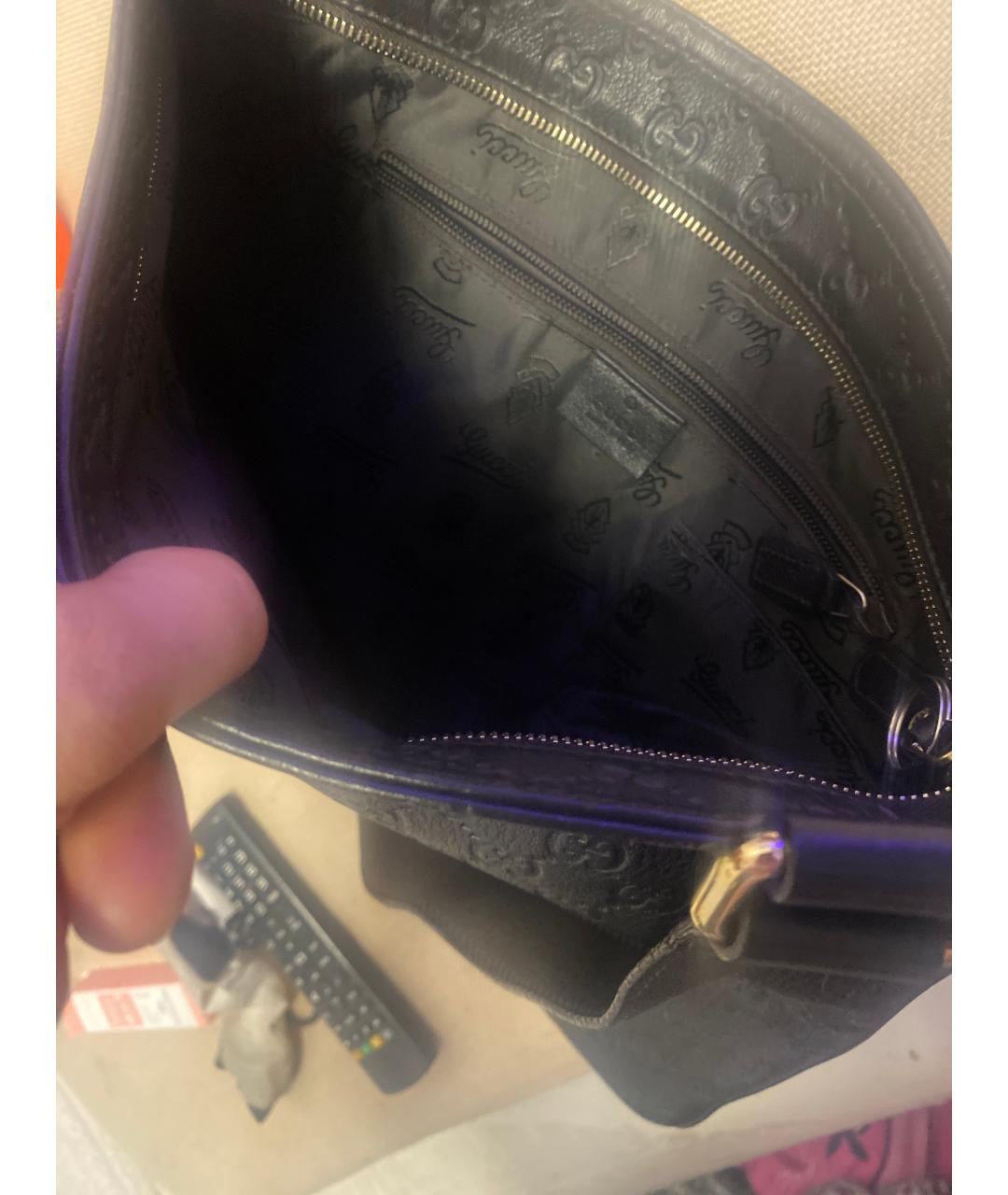 GUCCI Черная кожаная сумка на плечо, фото 4