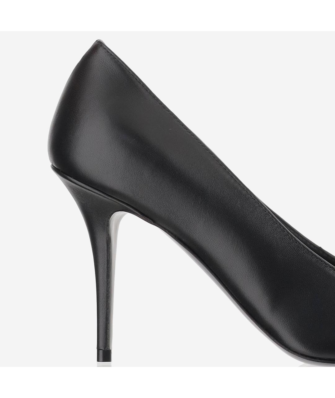 Amina Muaddi Черные кожаные туфли, фото 4