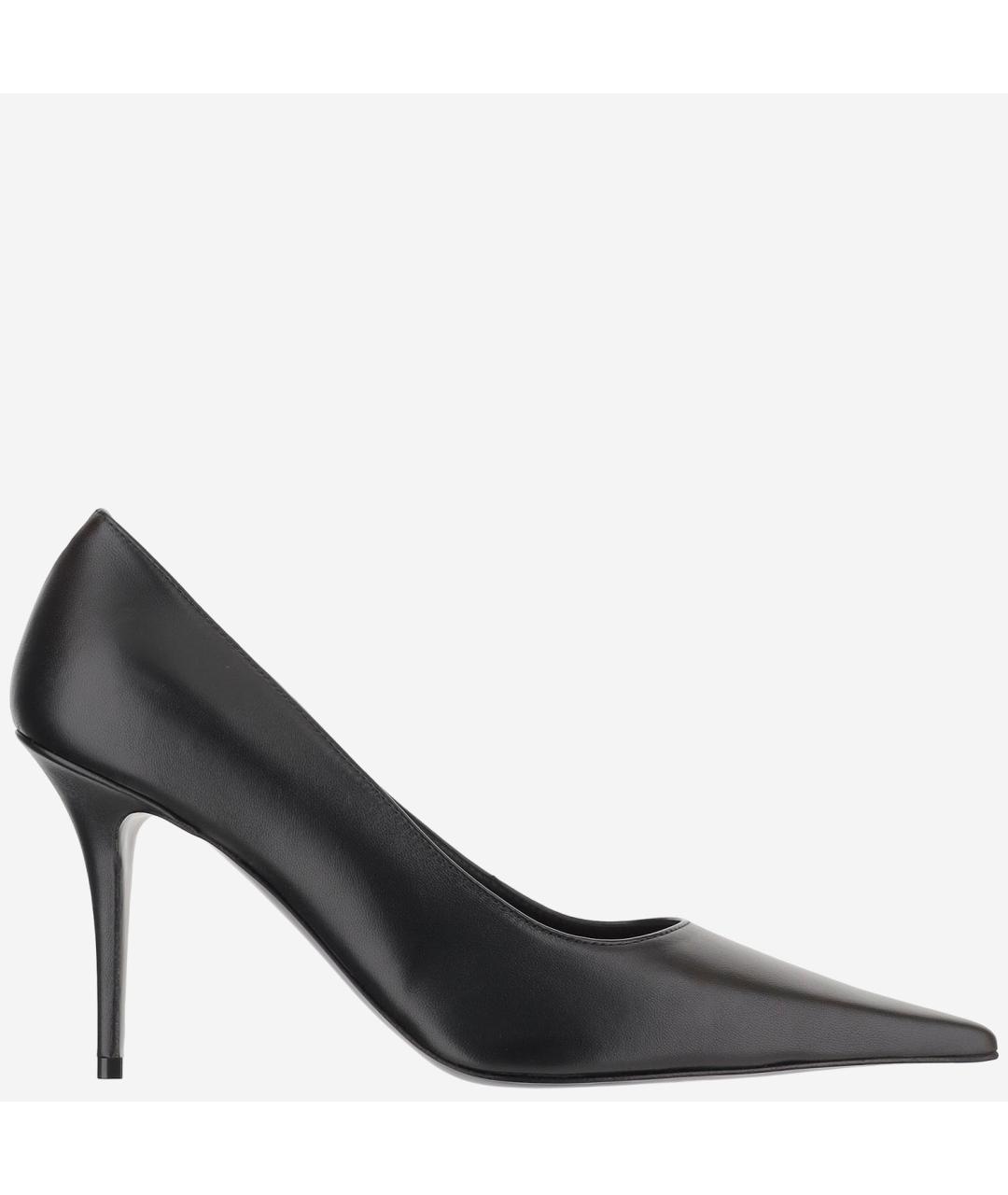 Amina Muaddi Черные кожаные туфли, фото 5