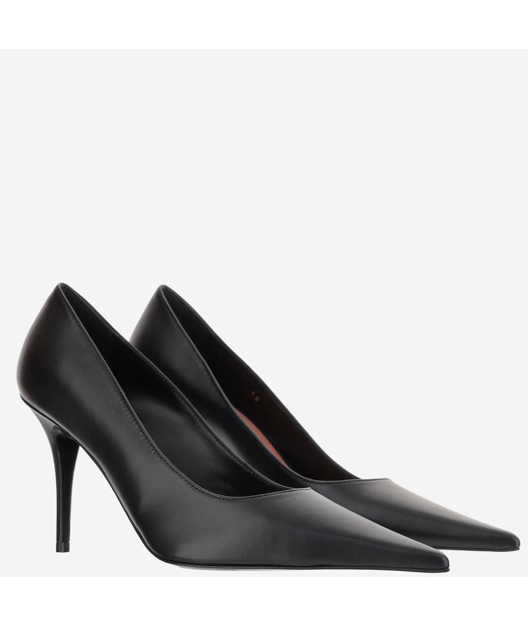 Amina Muaddi Черные кожаные туфли, фото 2