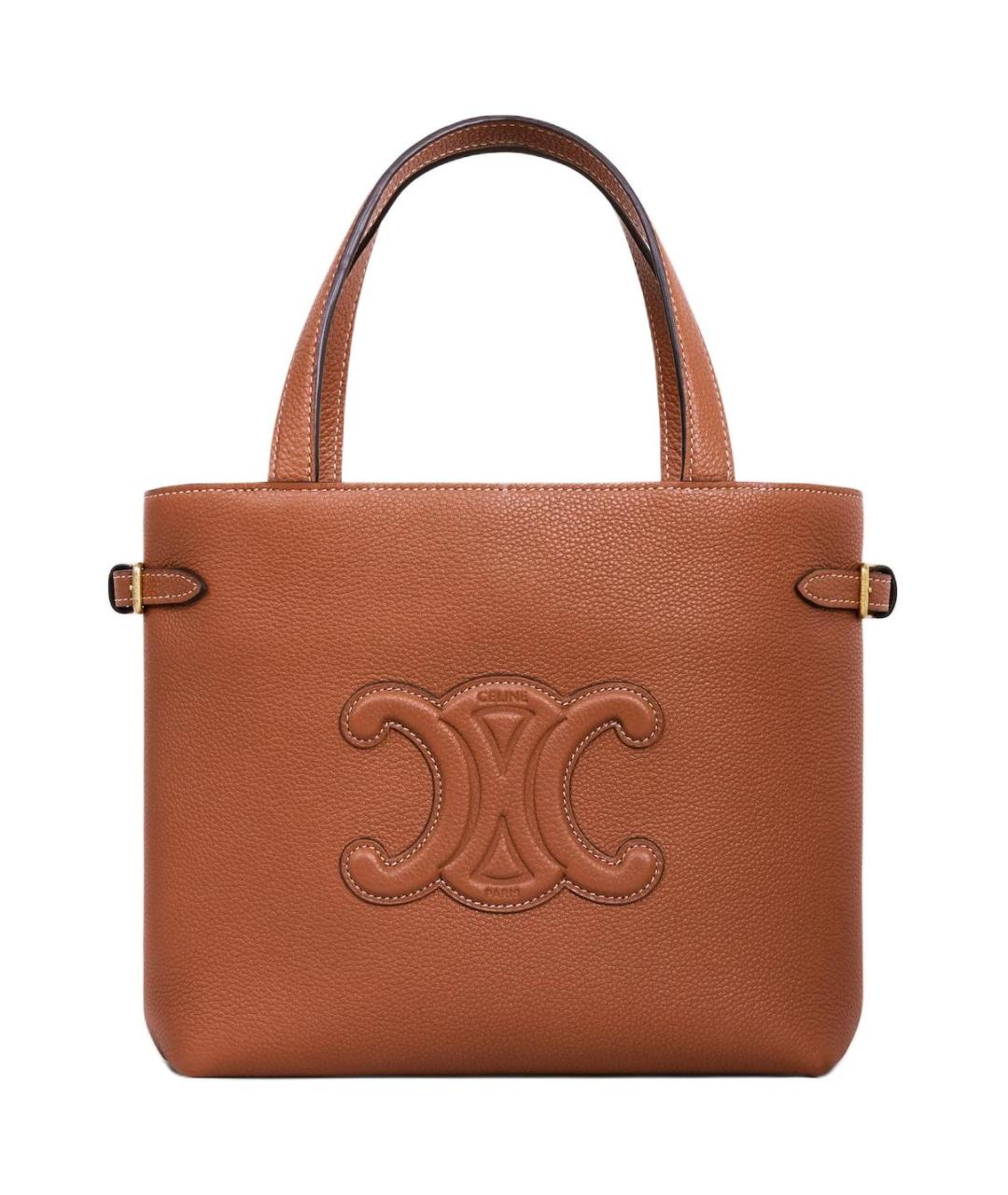 CELINE Коричневая кожаная сумка через плечо, фото 3