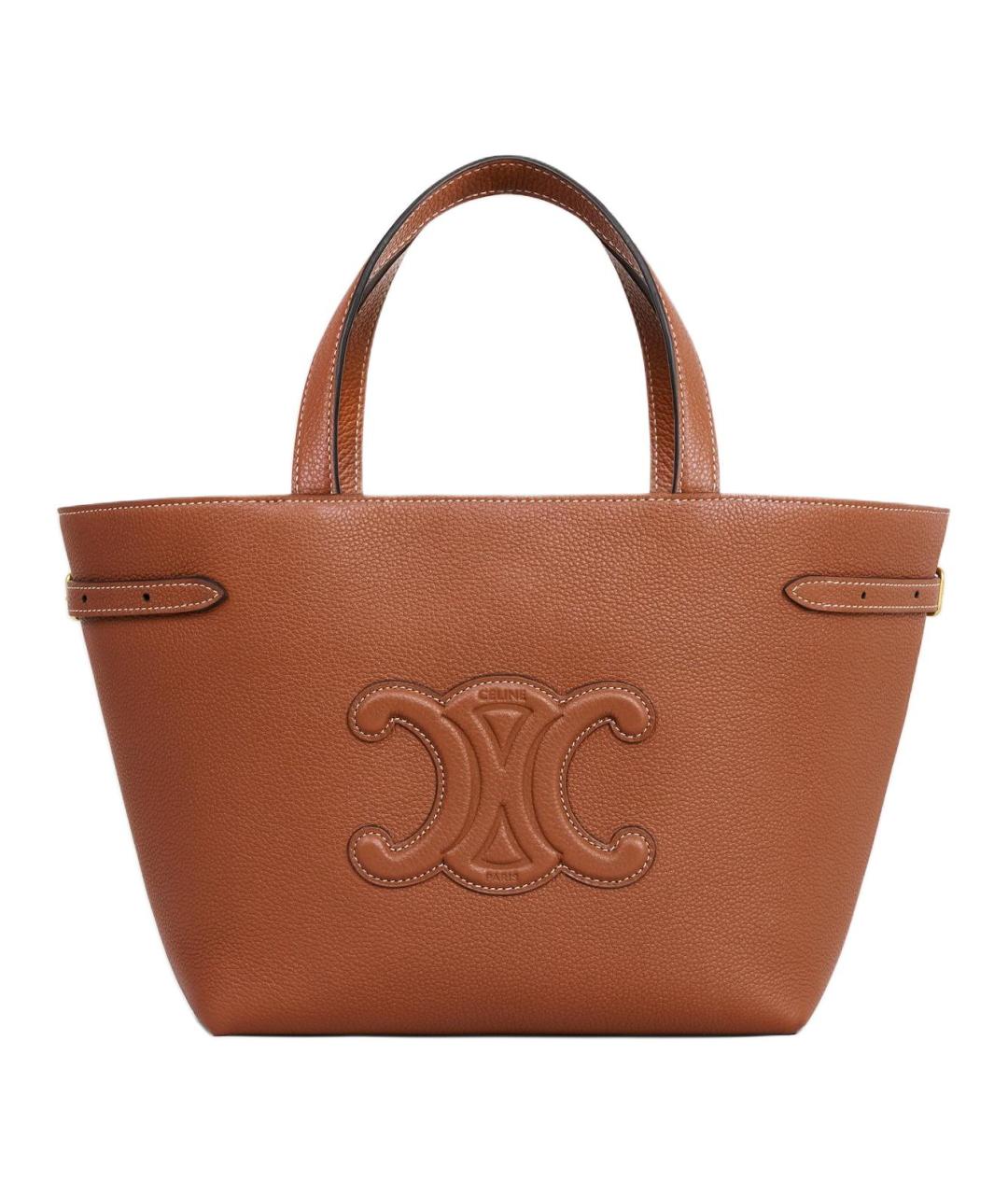 CELINE Коричневая кожаная сумка через плечо, фото 1