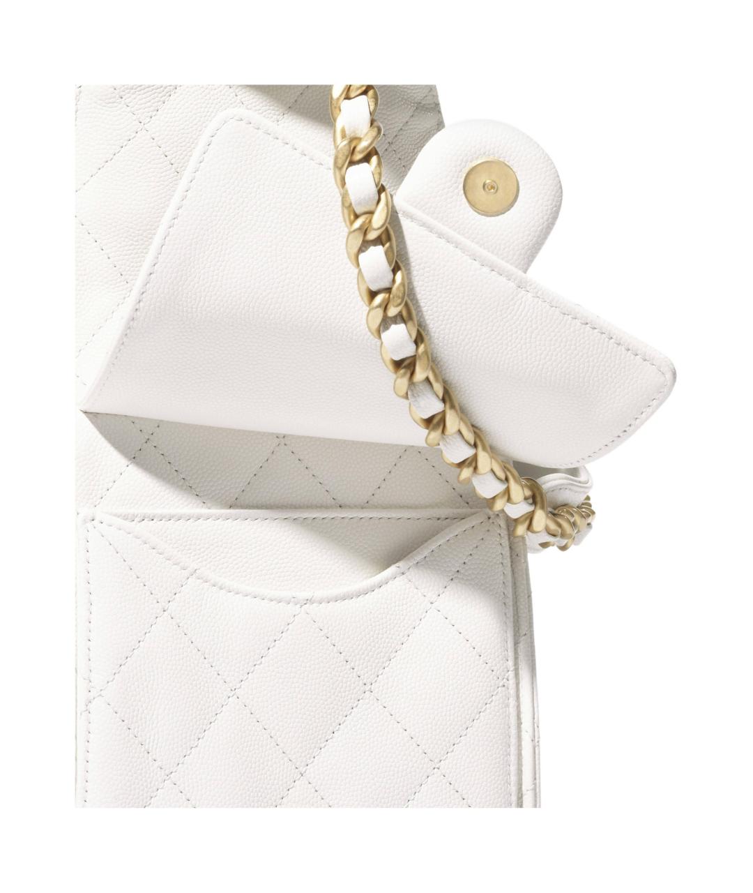CHANEL Белая кожаная сумка через плечо, фото 5