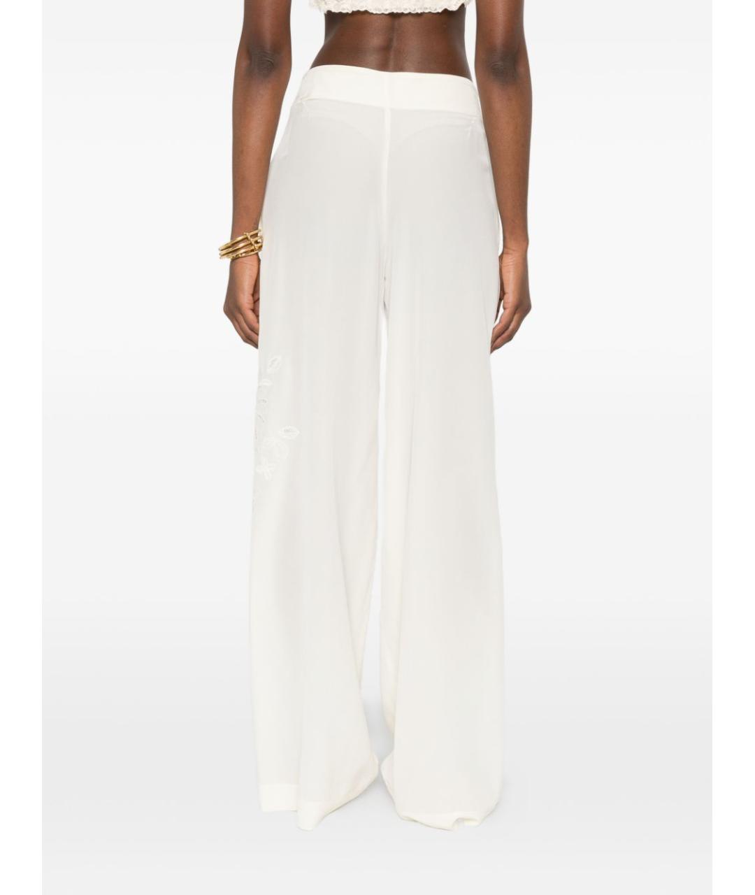 ERMANNO SCERVINO Бежевые шелковые брюки широкие, фото 5