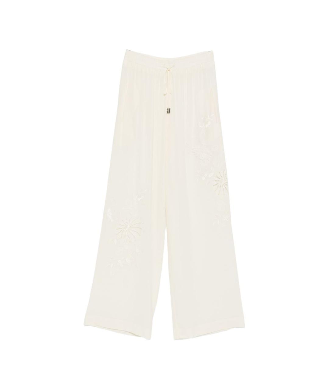 ERMANNO SCERVINO Бежевые шелковые брюки широкие, фото 1