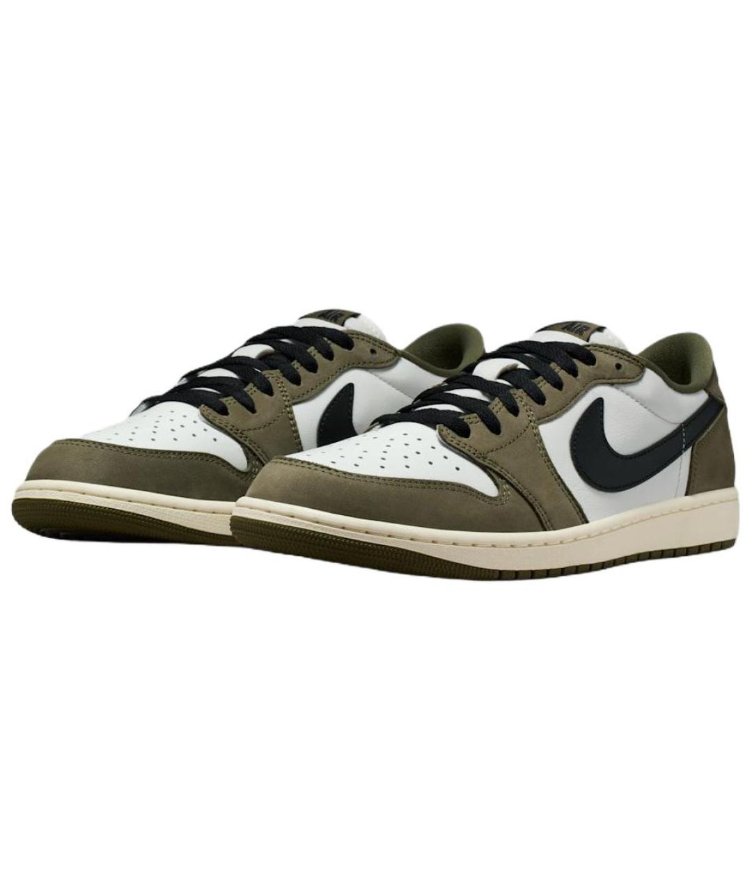 JORDAN Зеленые кожаные высокие кроссовки / кеды, фото 3