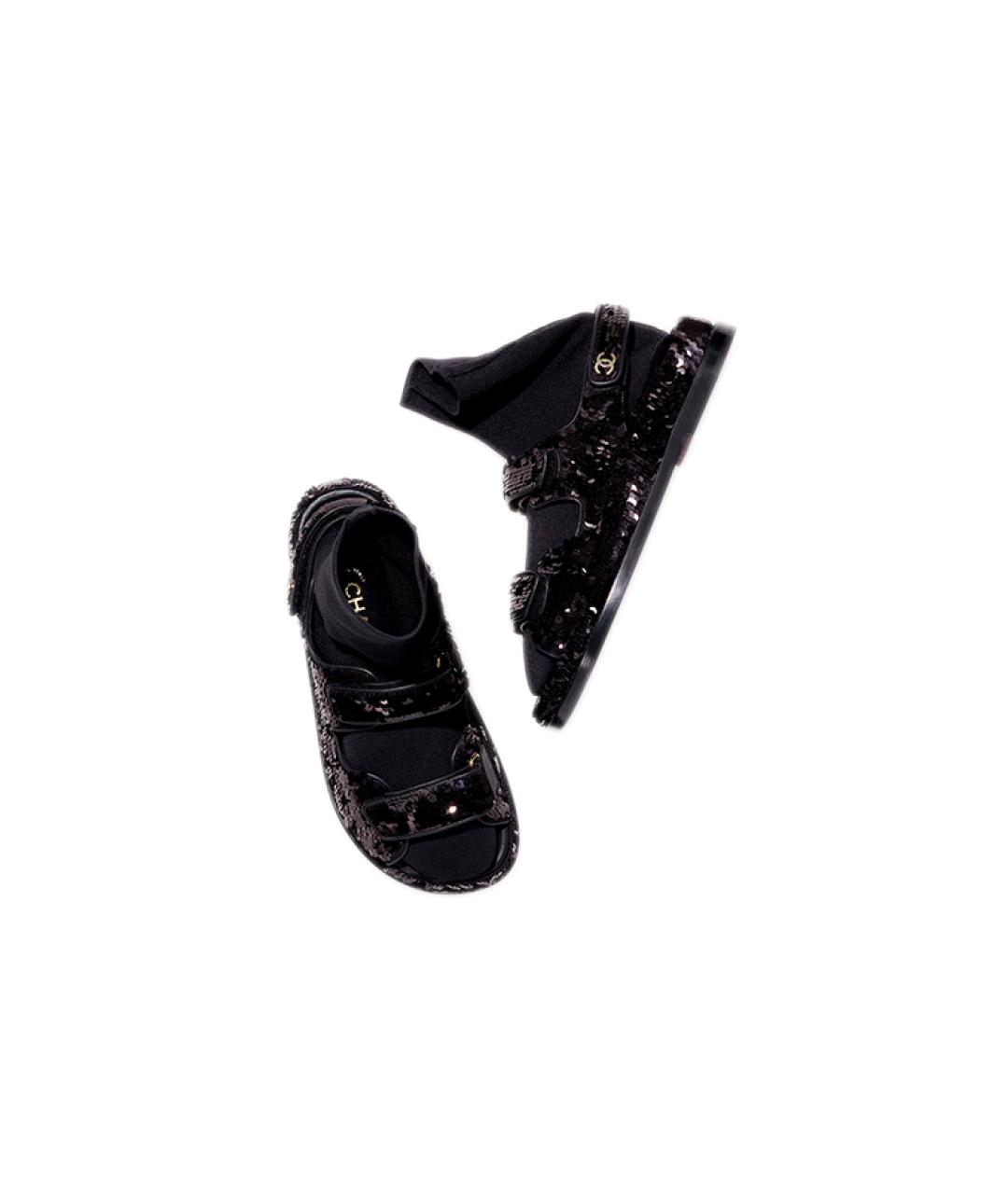 CHANEL Черные сандалии, фото 4