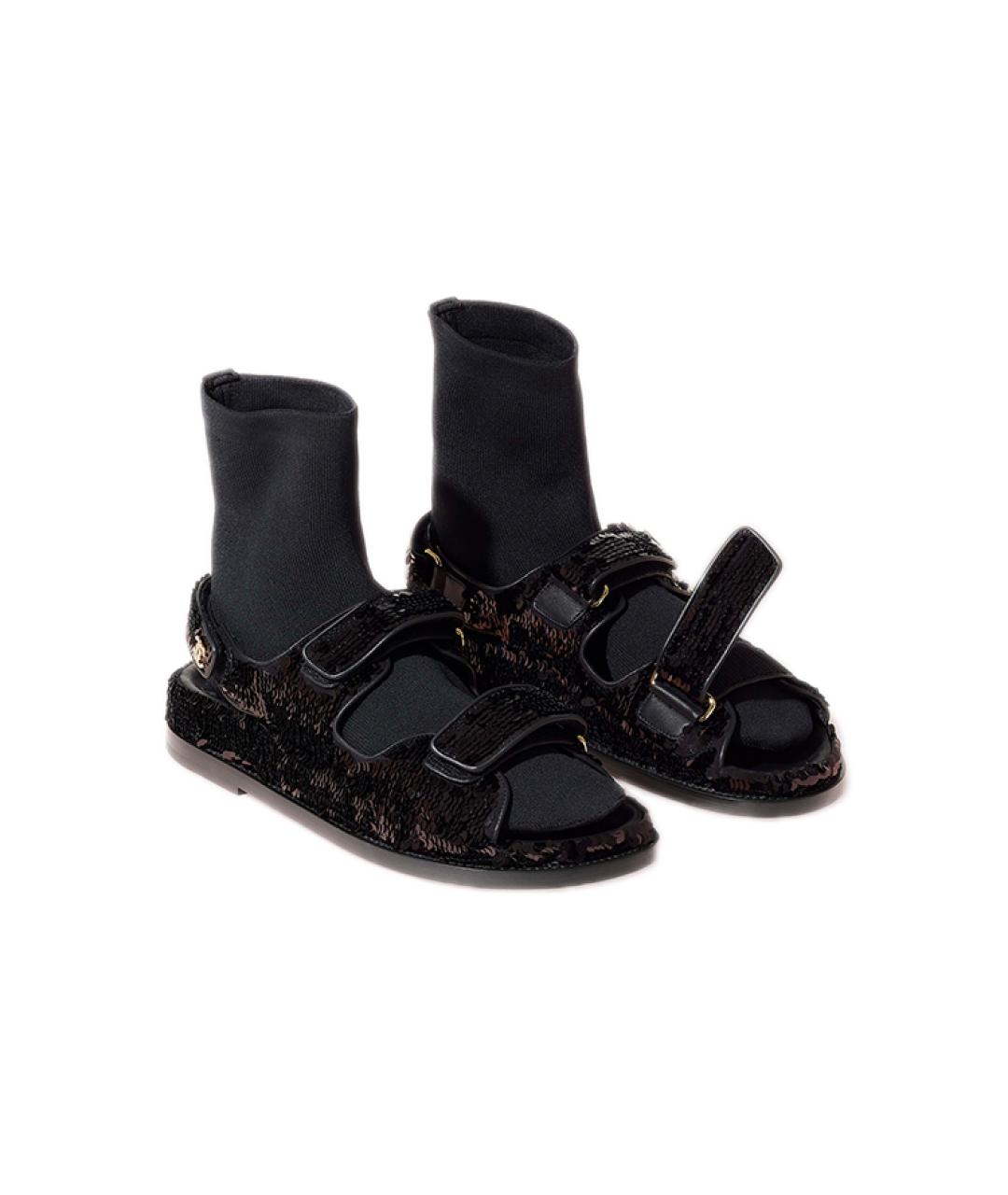 CHANEL Черные сандалии, фото 3