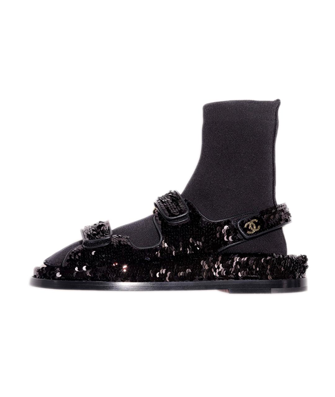 CHANEL Черные сандалии, фото 2