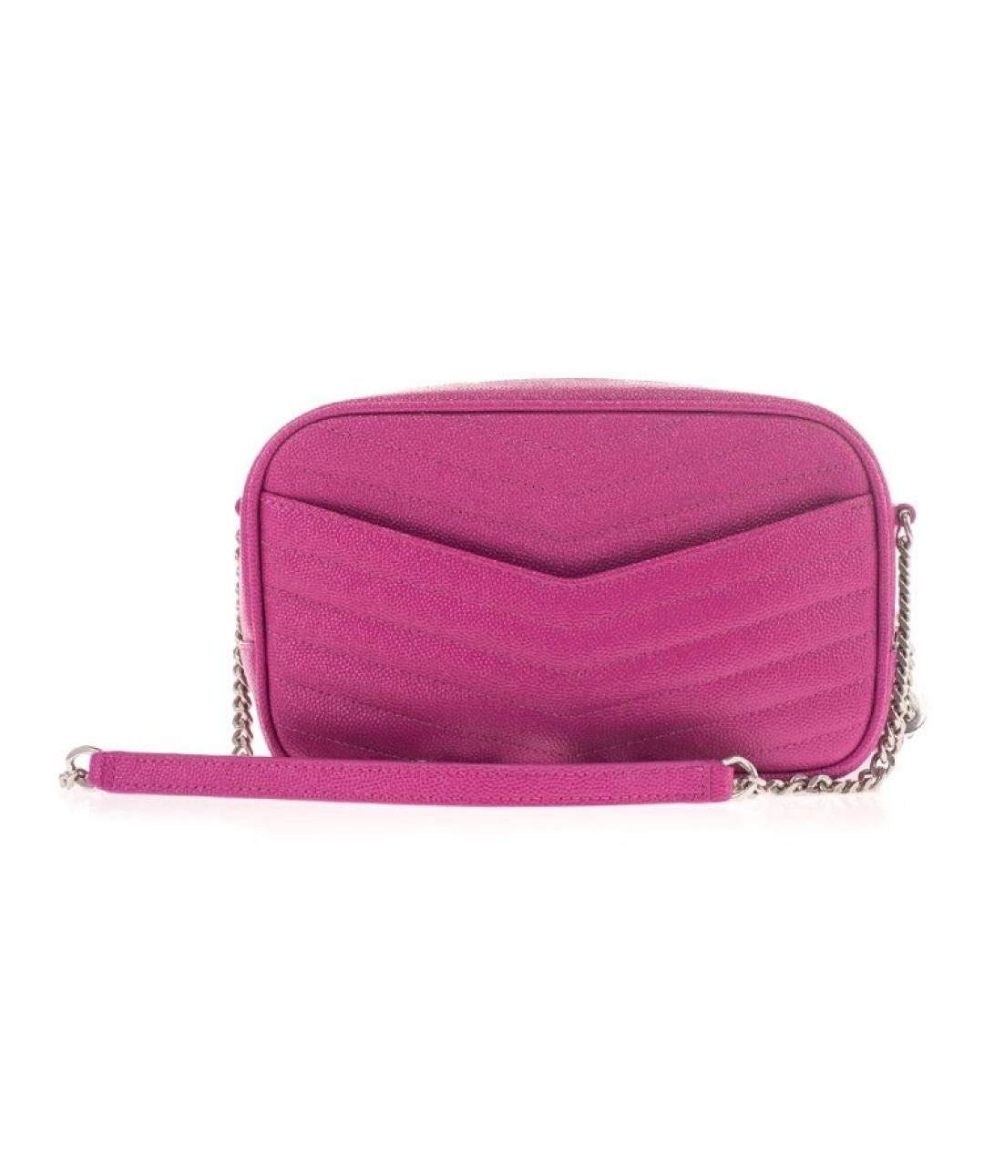 SAINT LAURENT Розовая кожаная сумка через плечо, фото 3