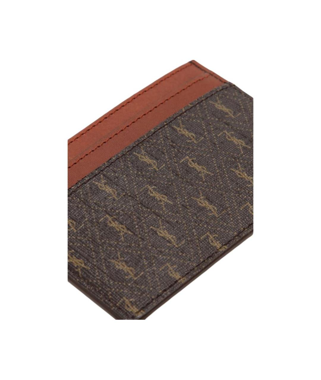 SAINT LAURENT Коричневый кардхолдер, фото 3