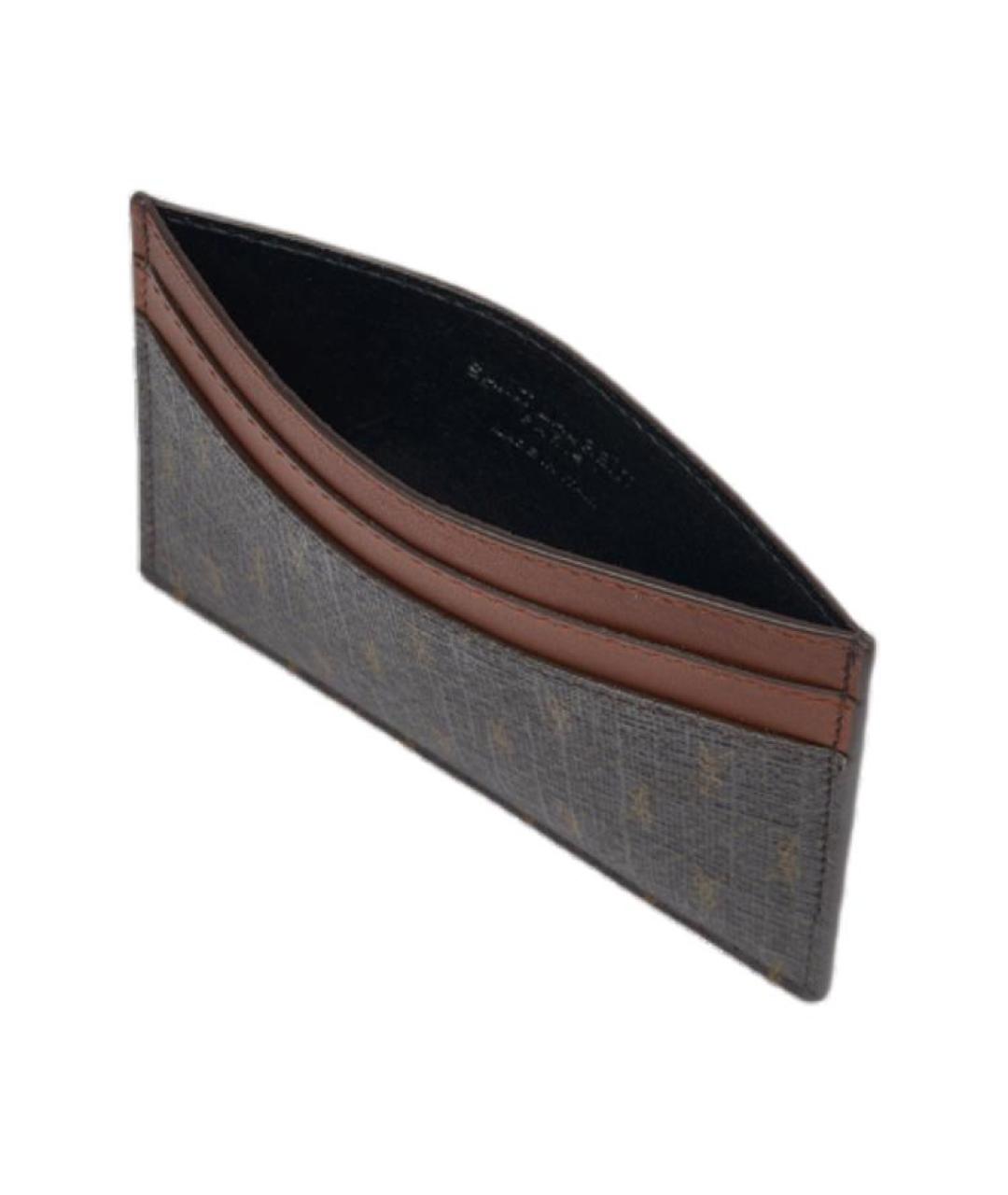 SAINT LAURENT Коричневый кардхолдер, фото 2