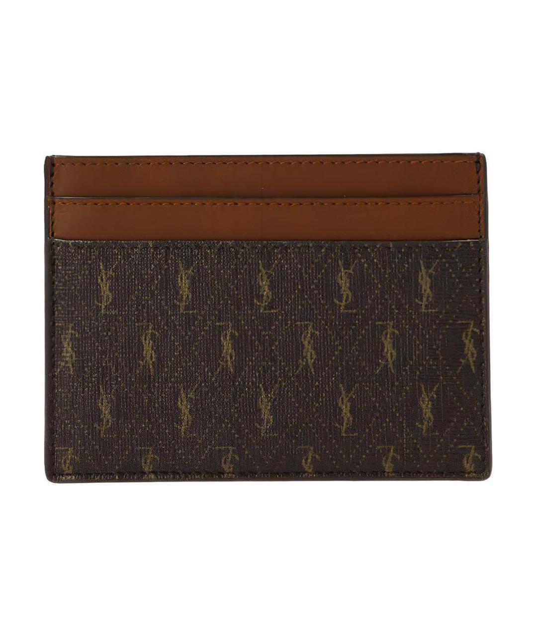 SAINT LAURENT Коричневый кардхолдер, фото 1