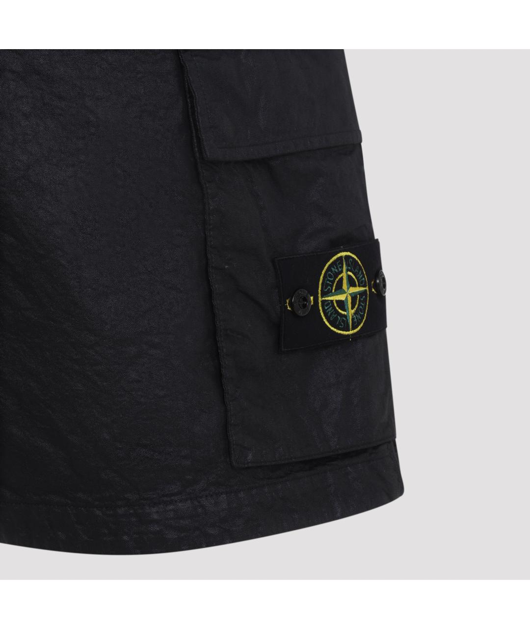 STONE ISLAND Черные полиамидовые шорты, фото 4