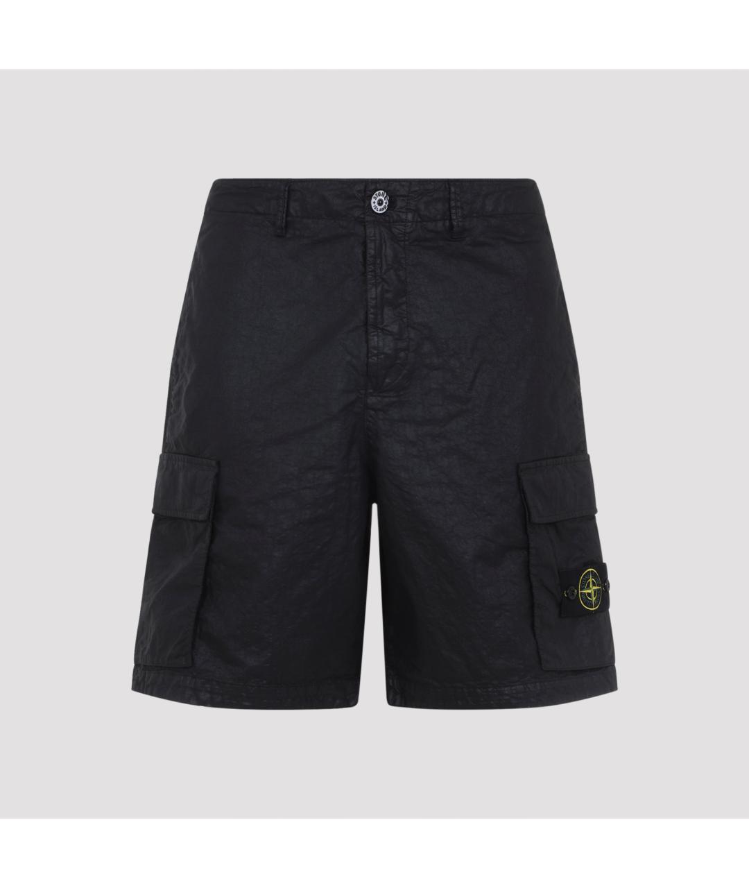 STONE ISLAND Черные полиамидовые шорты, фото 2