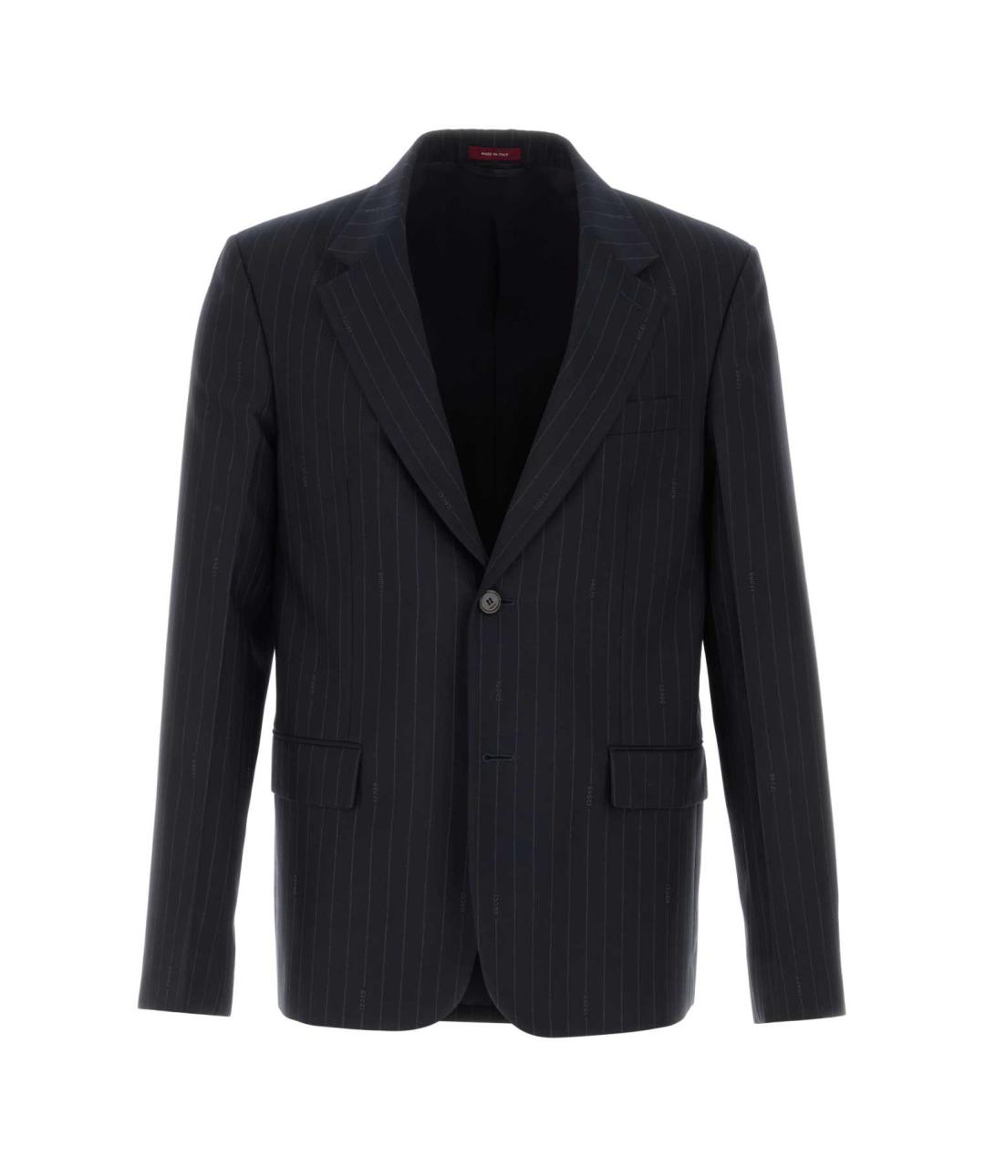 GUCCI Темно-синий шерстяной пиджак, фото 1