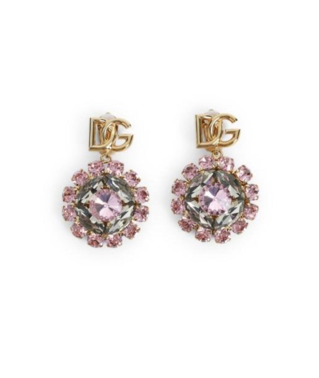 DOLCE&GABBANA Розовые металлические серьги, фото 1
