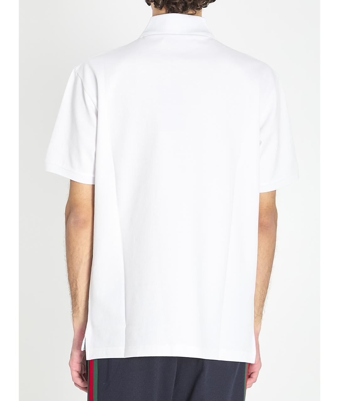 GUCCI Белое хлопковое поло с коротким рукавом, фото 5