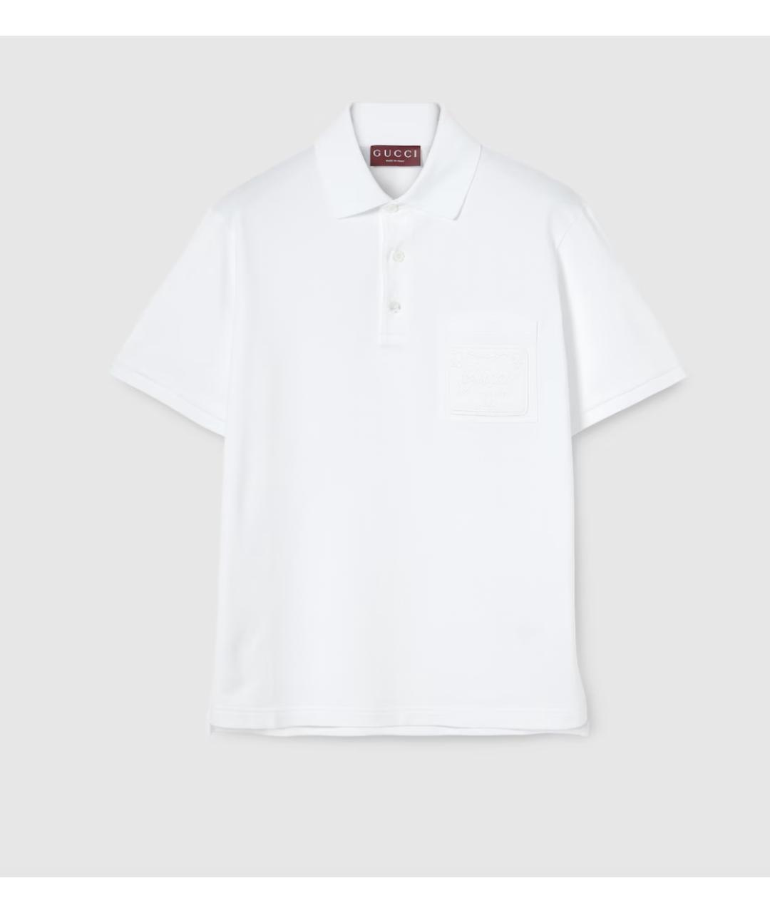 GUCCI Белое хлопковое поло с коротким рукавом, фото 6