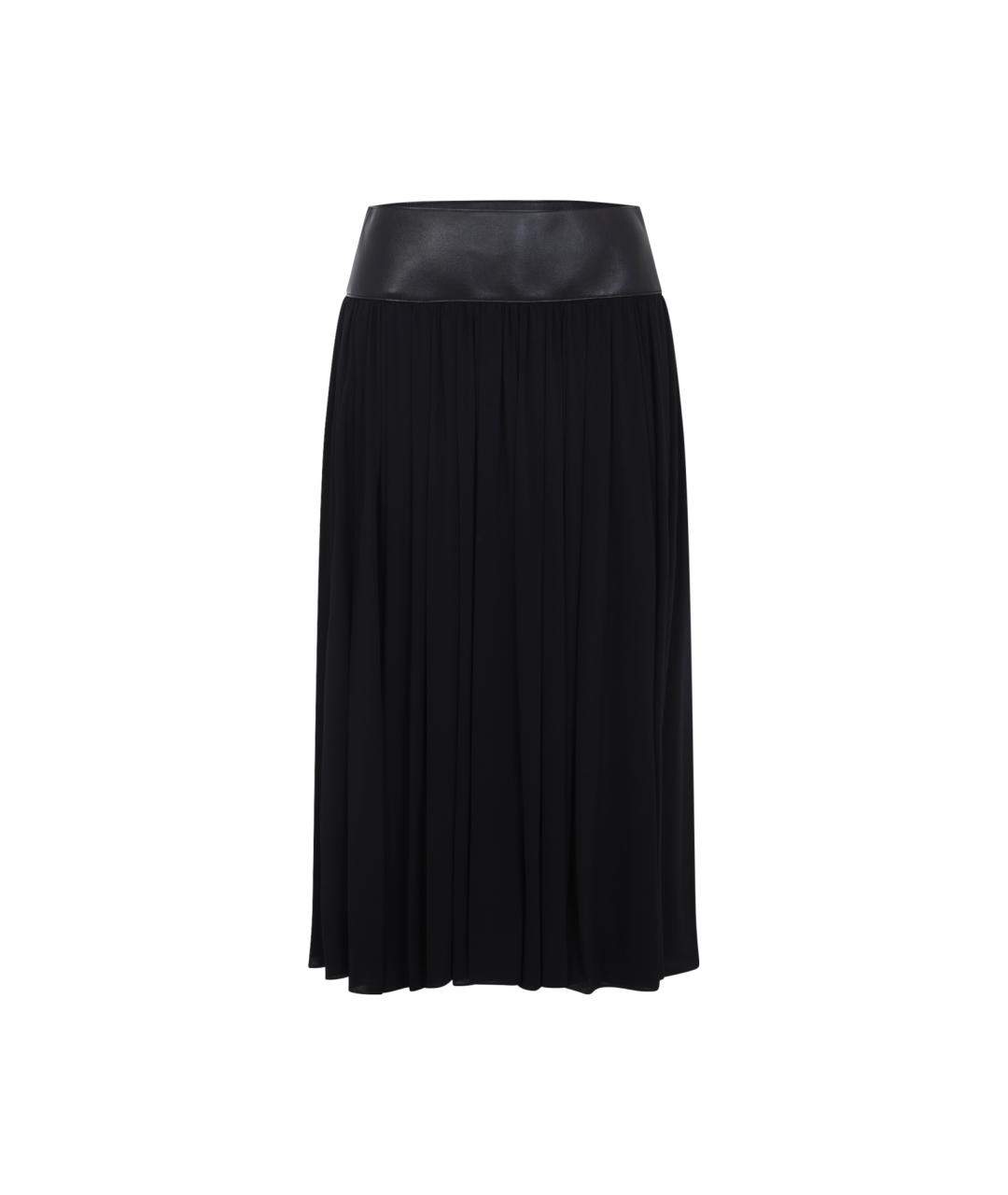 ALAIA Черная кожаная юбка миди, фото 1
