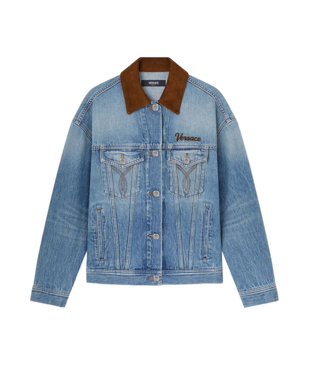 VERSACE Синяя хлопковая куртка, фото 1