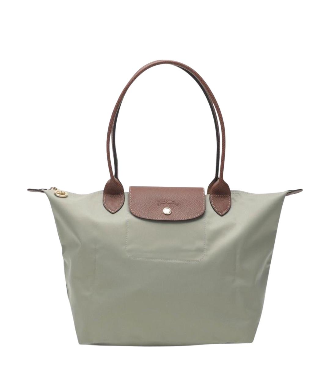 LONGCHAMP Зеленая синтетическая сумка тоут, фото 1