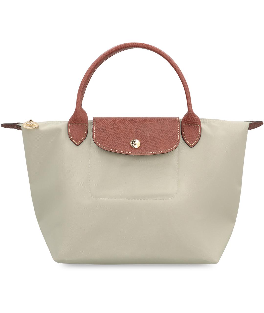 LONGCHAMP Серая синтетическая сумка с короткими ручками, фото 2