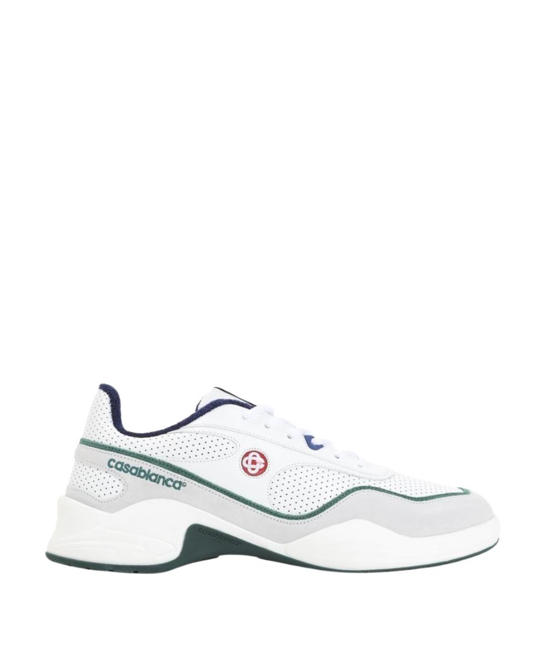 CASABLANCA Белые кожаные низкие кроссовки / кеды, фото 1