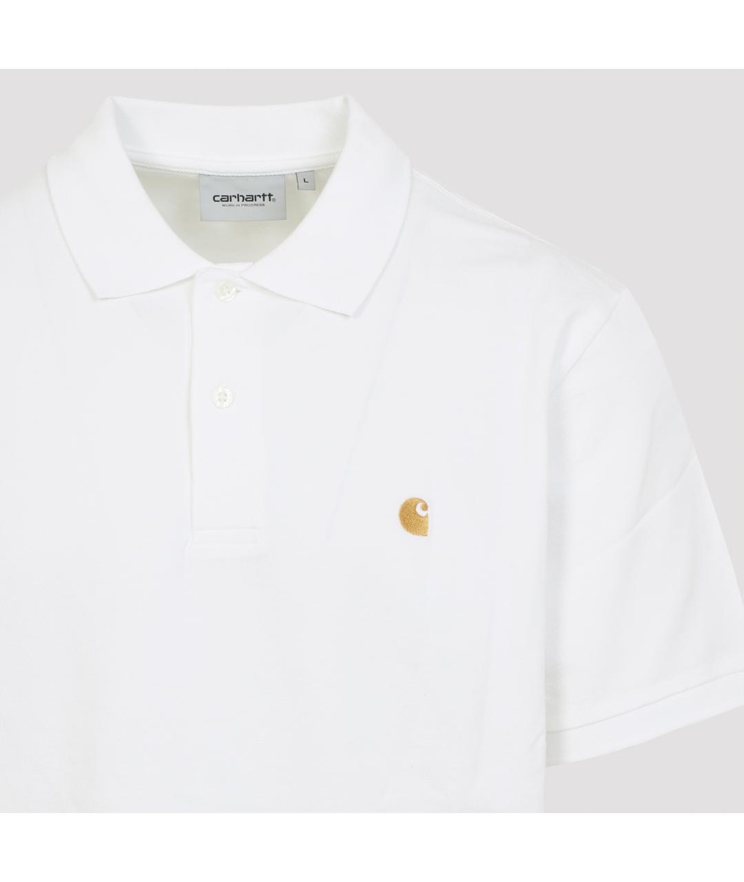 CARHARTT WIP Белое хлопковое поло с коротким рукавом, фото 4