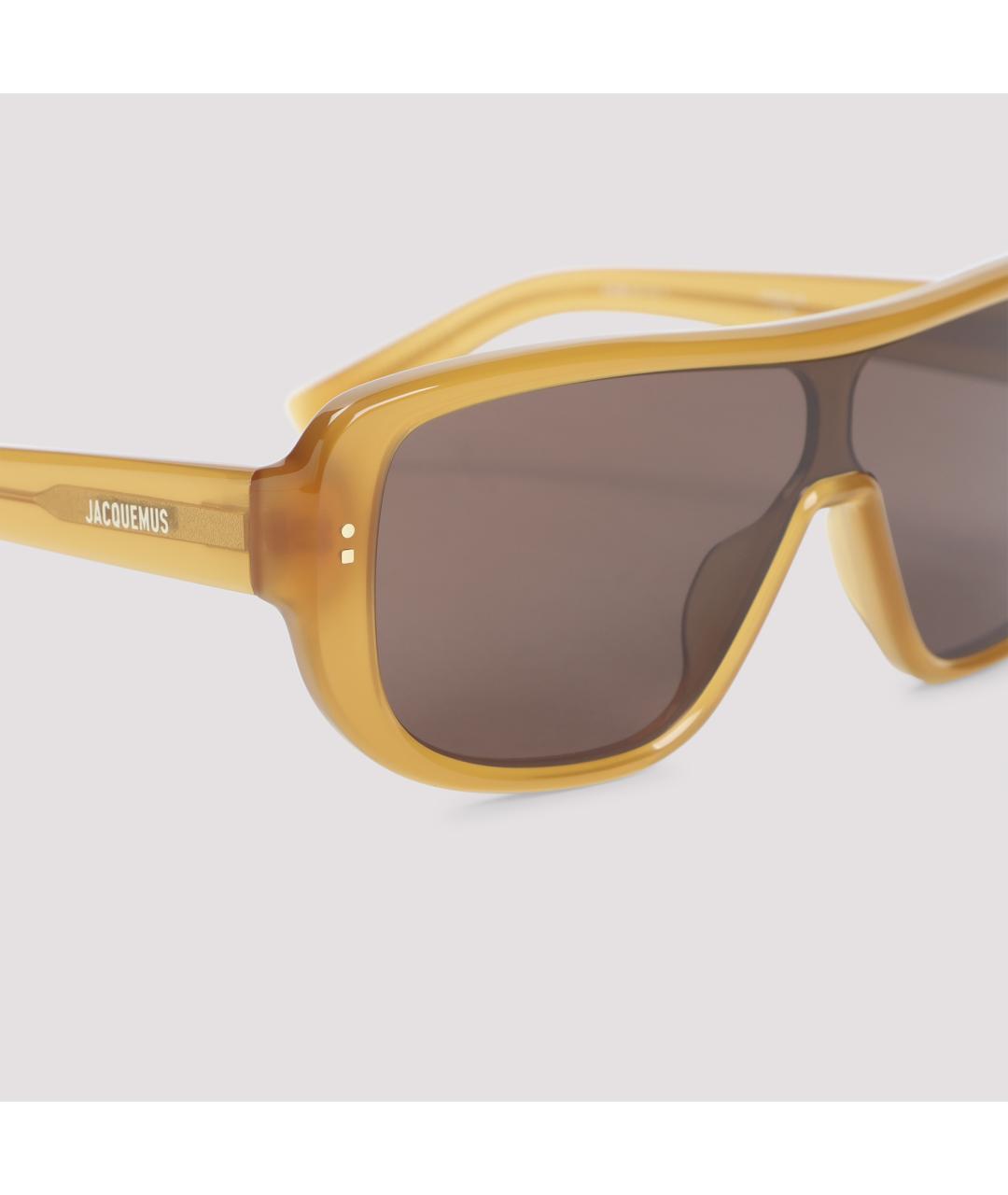 JACQUEMUS Коричневые пластиковые солнцезащитные очки, фото 4
