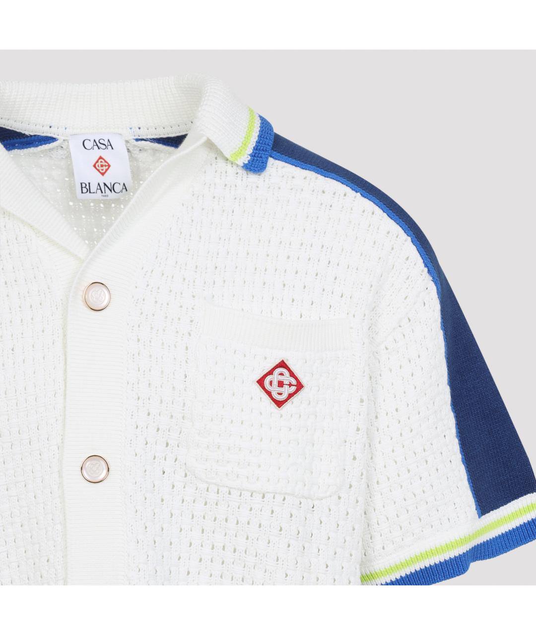 CASABLANCA Белая хлопко-полиэстеровая кэжуал рубашка, фото 4