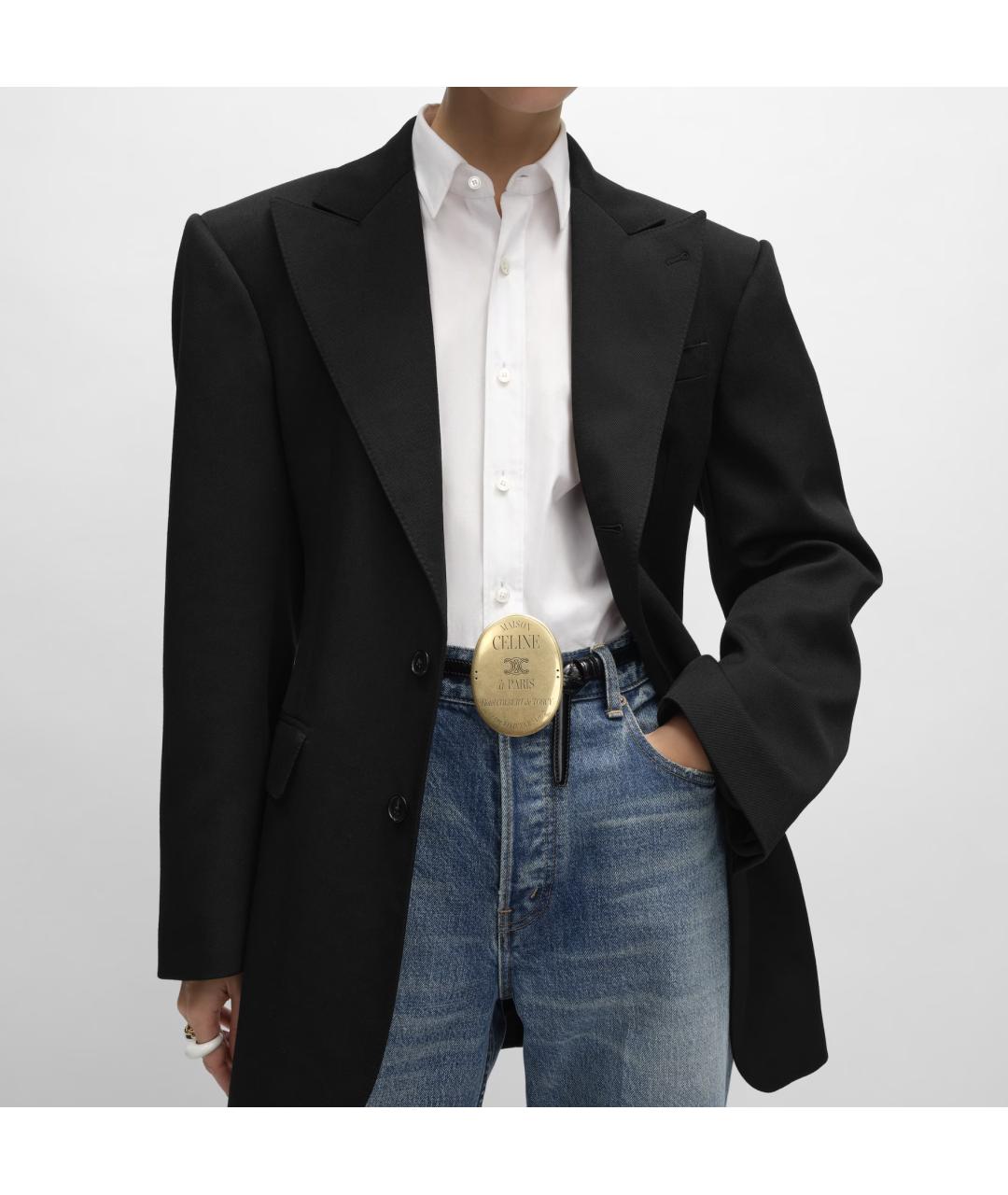 CELINE Черный шерстяной жакет/пиджак, фото 6