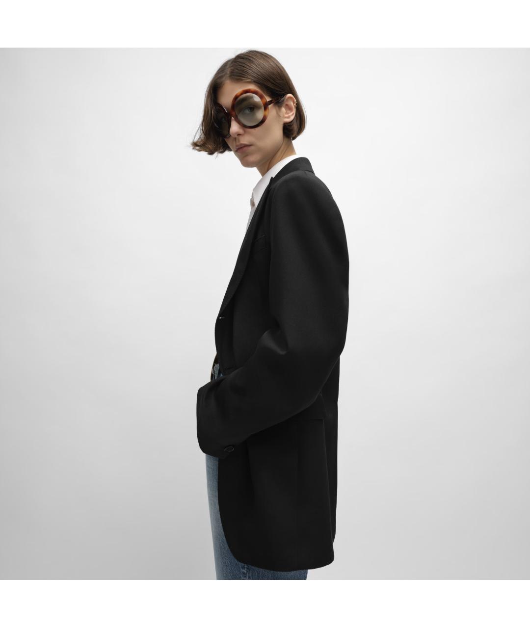 CELINE Черный шерстяной жакет/пиджак, фото 4