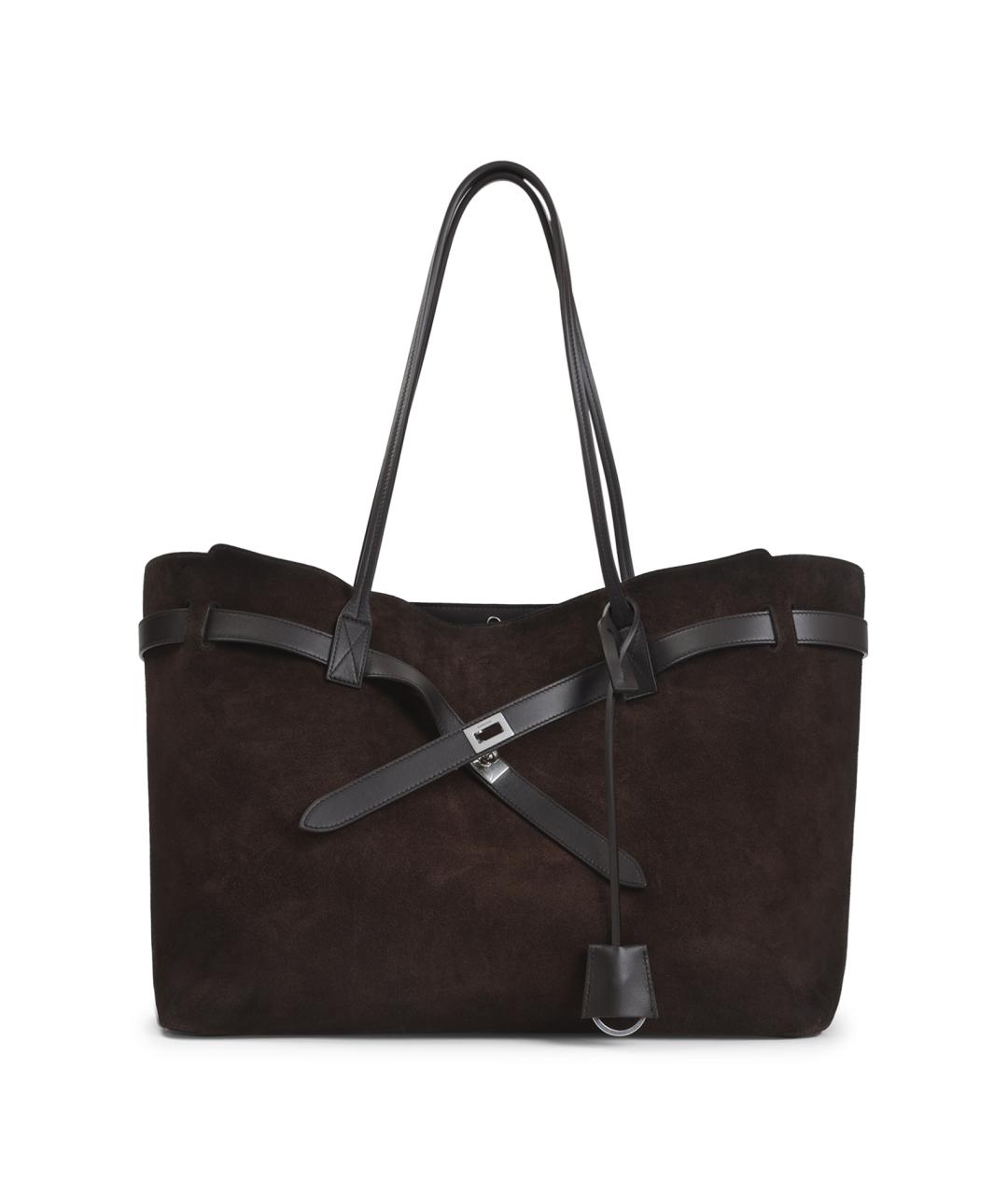 BALENCIAGA Коричневая кожаная сумка тоут, фото 1