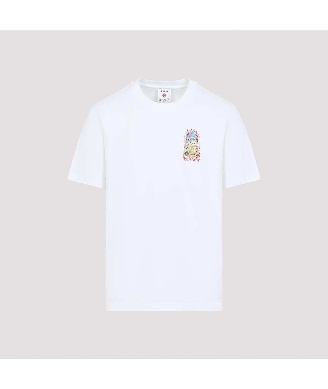 CASABLANCA Белая хлопковая футболка, фото 2