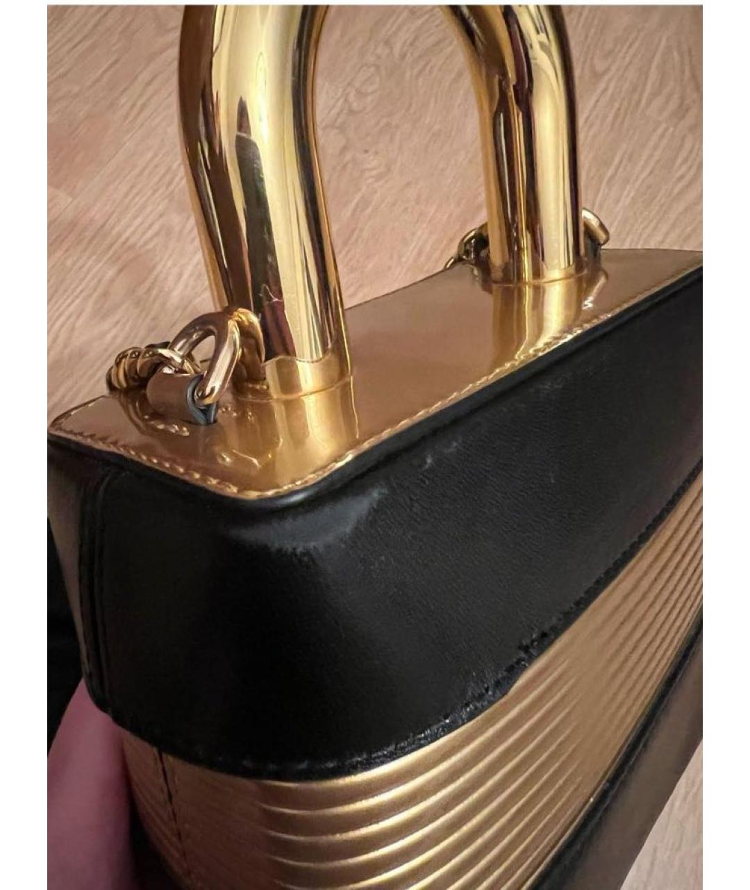 MOSCHINO Черная кожаная сумка через плечо, фото 5