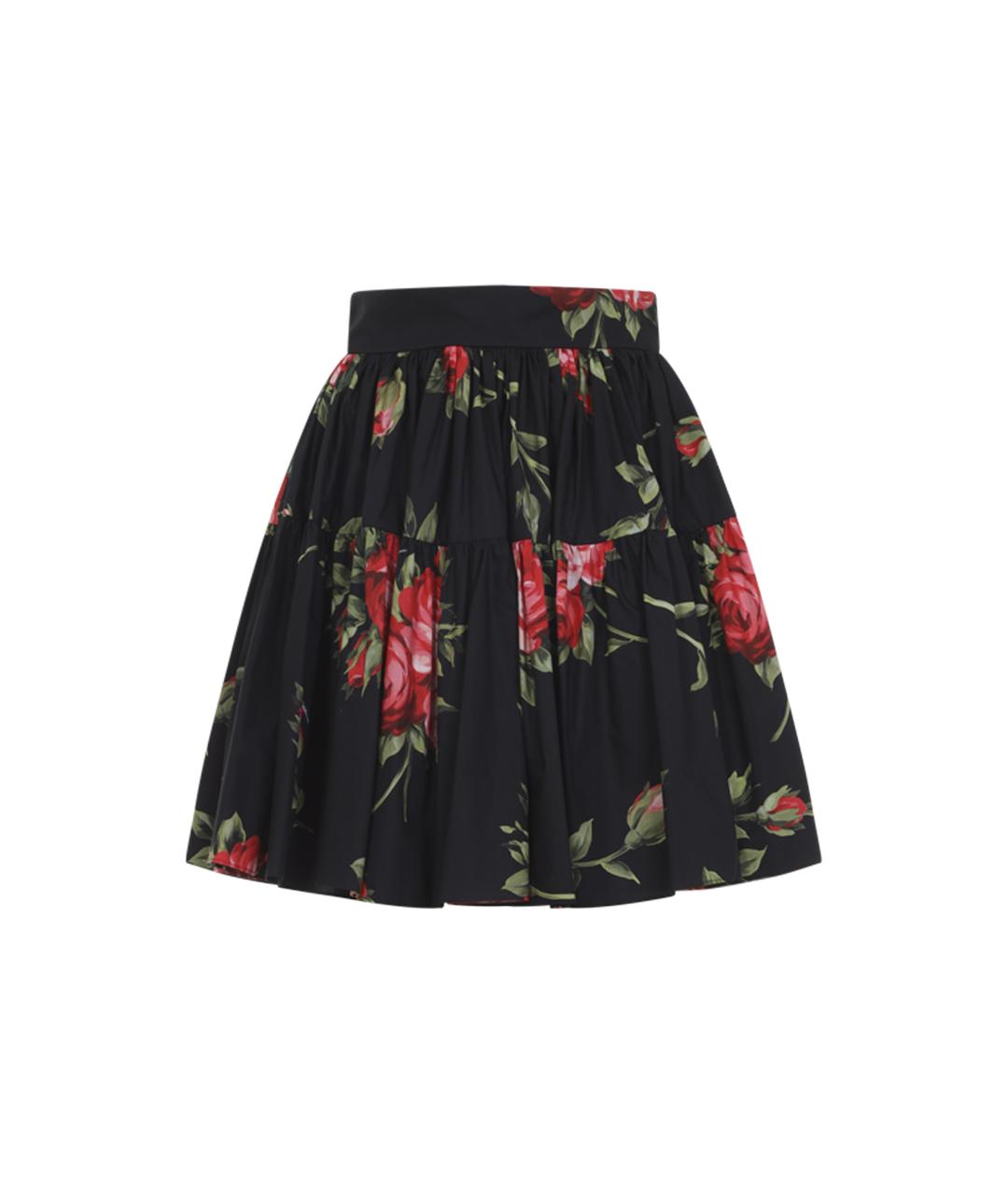 DOLCE&GABBANA Черная хлопковая юбка миди, фото 1