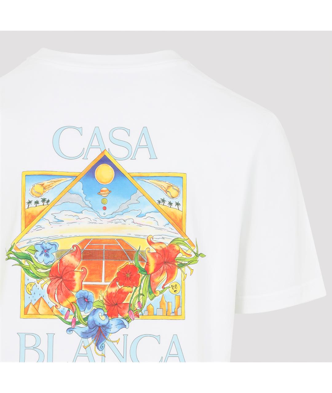 CASABLANCA Белая хлопковая футболка, фото 4
