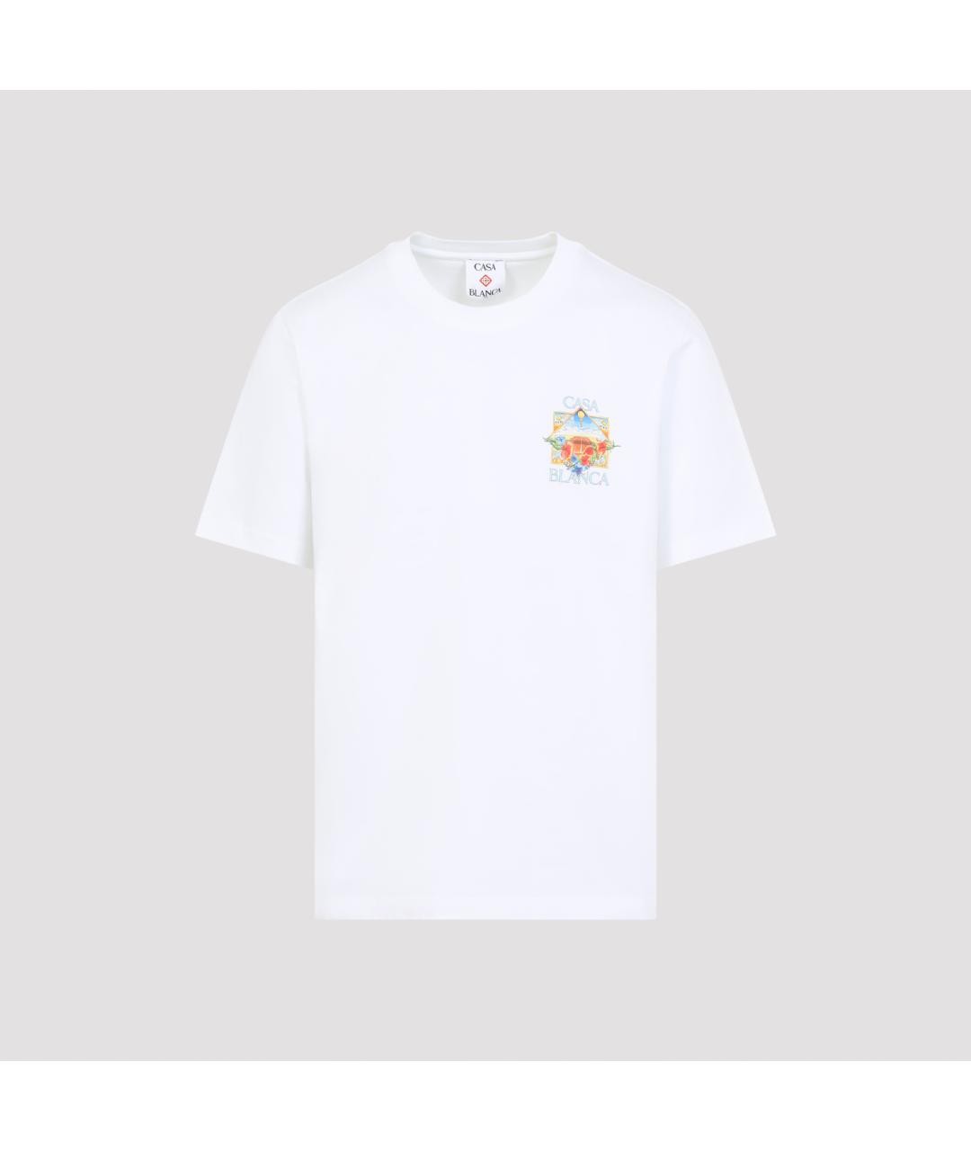 CASABLANCA Белая хлопковая футболка, фото 2