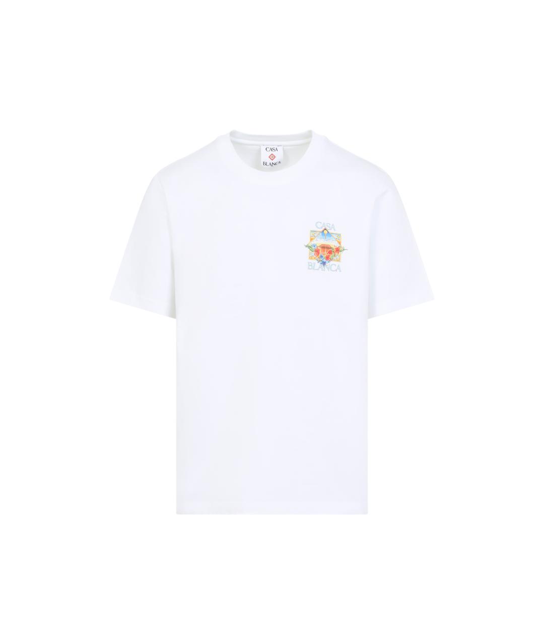 CASABLANCA Белая хлопковая футболка, фото 1