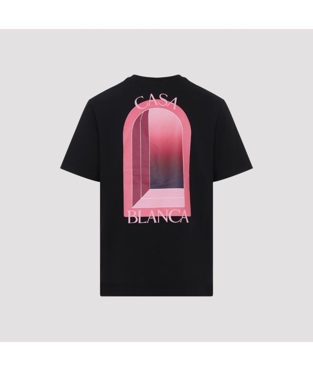 CASABLANCA Черная хлопковая футболка, фото 3