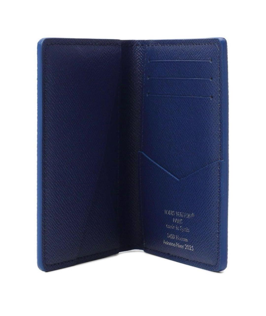 LOUIS VUITTON Синий кожаный кардхолдер, фото 3