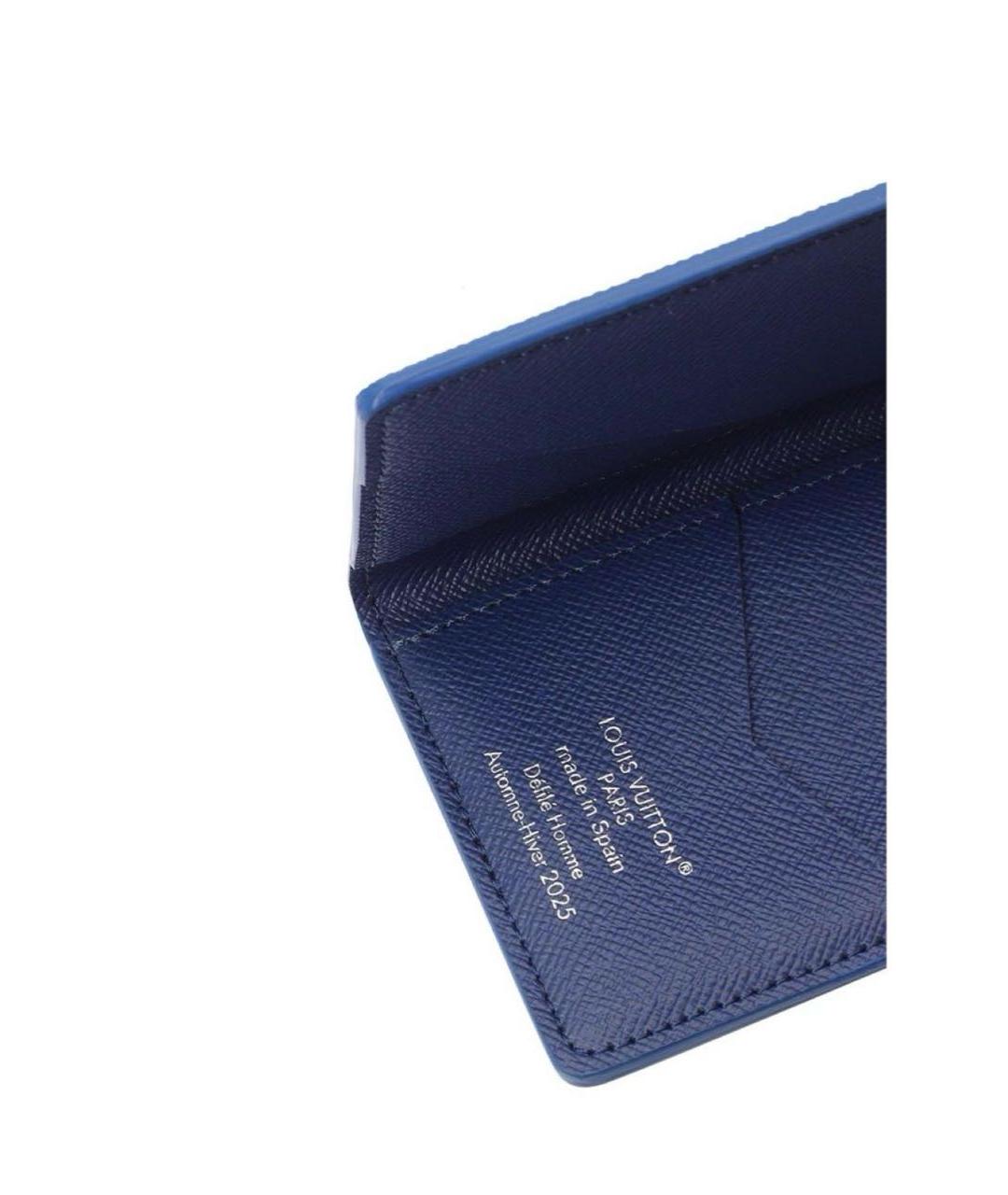 LOUIS VUITTON Синий кожаный кардхолдер, фото 4
