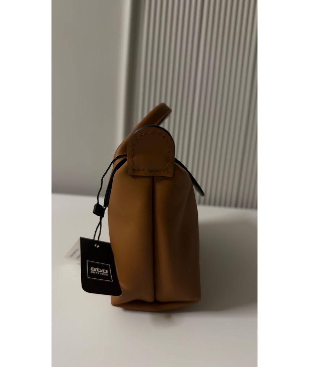 LONGCHAMP Коричневая кожаная сумка через плечо, фото 6