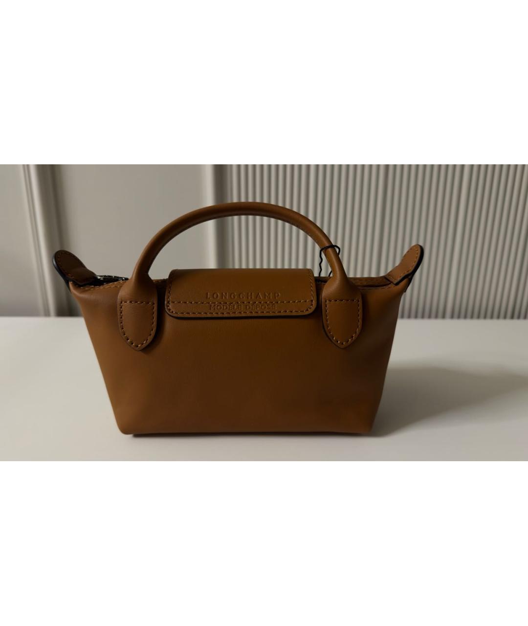 LONGCHAMP Коричневая кожаная сумка через плечо, фото 3