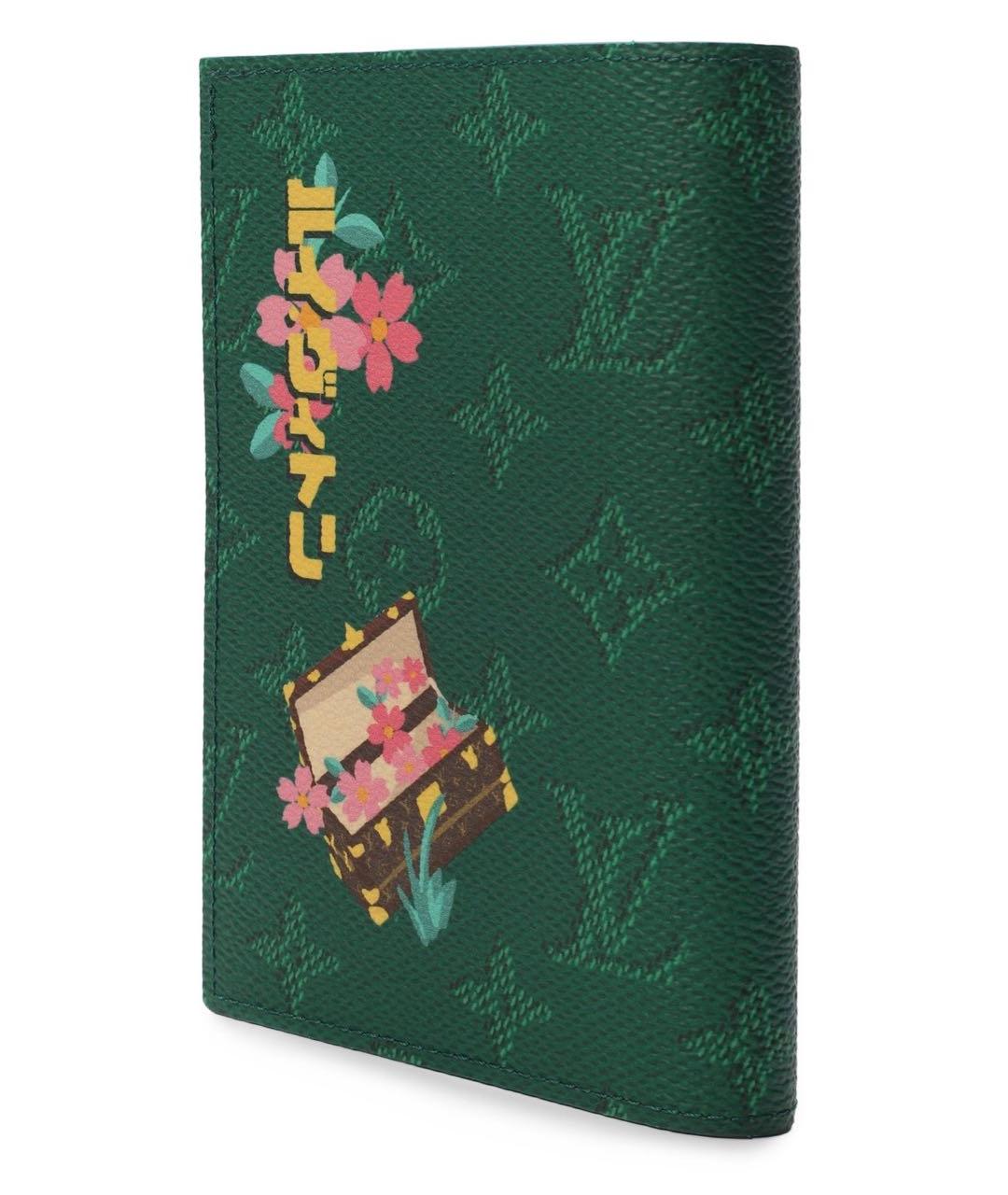 LOUIS VUITTON Зеленый кожаный кошелек, фото 2