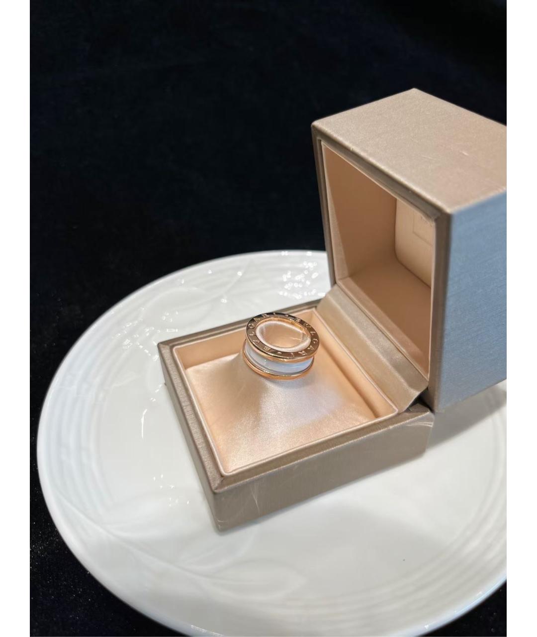 BVLGARI Белое кольцо из розового золота, фото 3