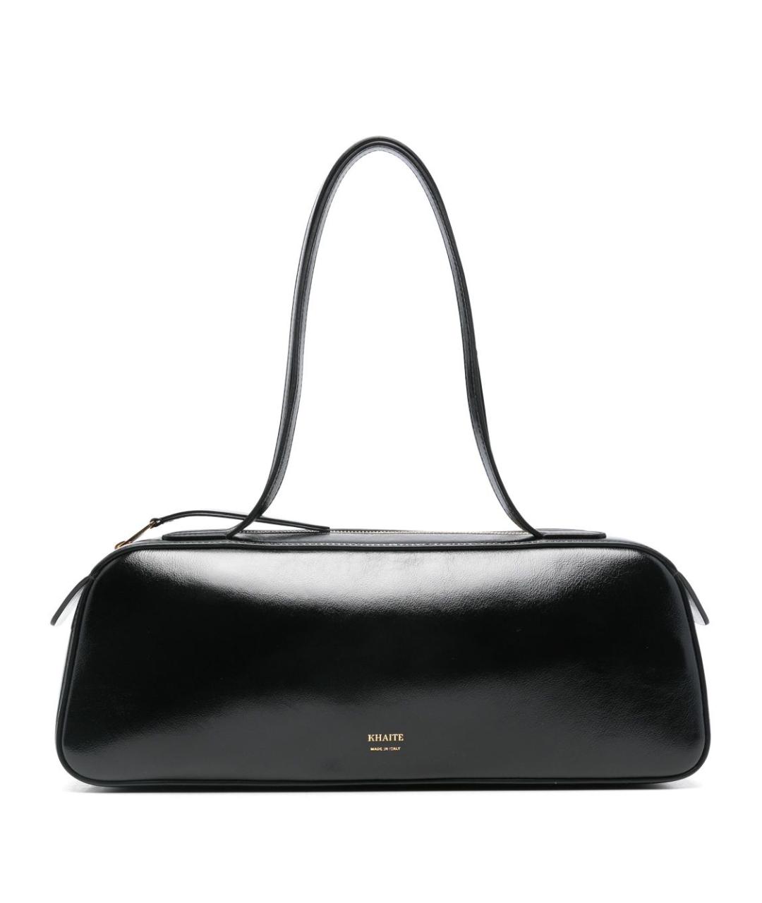 KHAITE Черная кожаная сумка с короткими ручками, фото 1